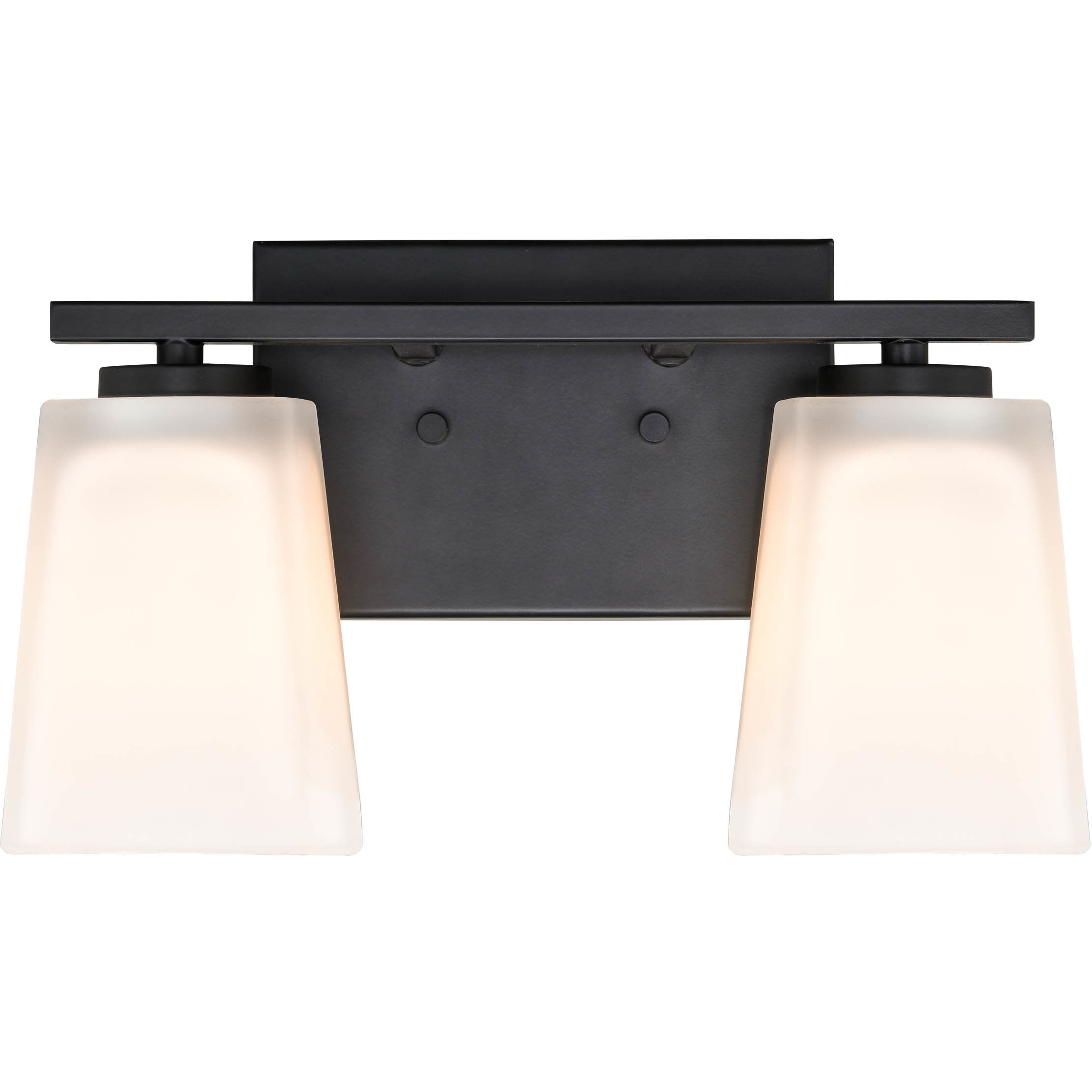 None 2 Light 12.5 inch Matte Black Bathroom Vanity Light Wall Light